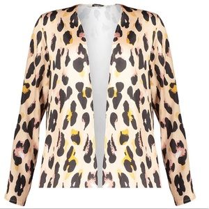 Leopard Satin Kimono Cover
